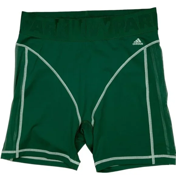 Ivy Park Adidas Cycle Shorts L Dark Green High Rise Logo Bike Short Athletic NWT Shorts